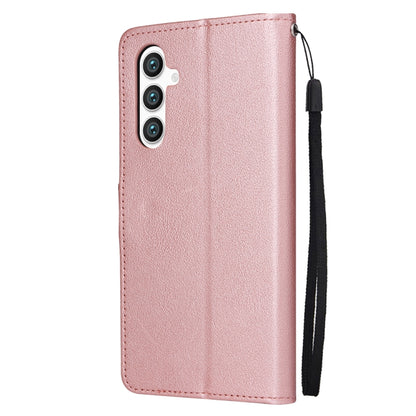 For Samsung Galaxy S25 5G 3-Card Slots Multifunctional Leather Phone Case(Rose Gold) - Galaxy S25 5G Cases by PMC Jewellery | Online Shopping South Africa | PMC Jewellery | Buy Now Pay Later Mobicred