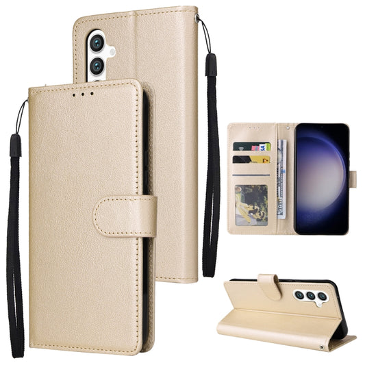 For Samsung Galaxy S25 5G 3-Card Slots Multifunctional Leather Phone Case(Gold) - Galaxy S25 5G Cases by PMC Jewellery | Online Shopping South Africa | PMC Jewellery | Buy Now Pay Later Mobicred