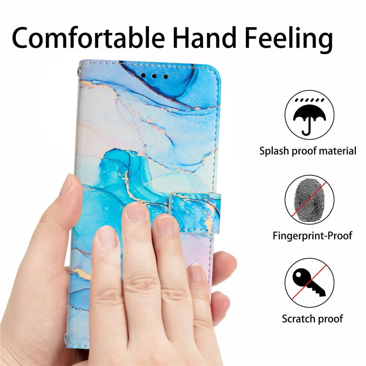For Samsung Galaxy S25 5G Painted Marble Pattern Leather Phone Case(Pink Green) - Galaxy S25 5G Cases by PMC Jewellery | Online Shopping South Africa | PMC Jewellery | Buy Now Pay Later Mobicred