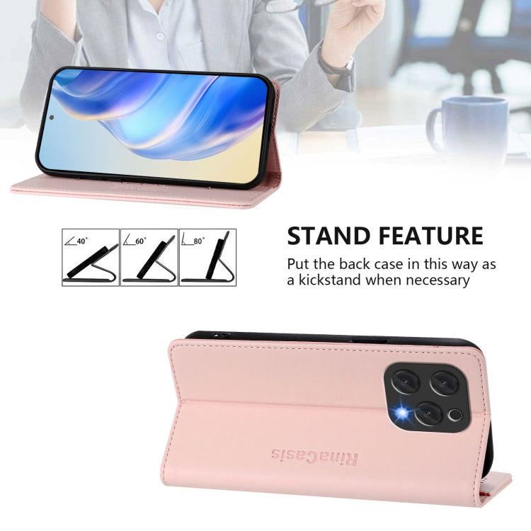 For DOOGEE N55 Plus RC01 Dual-Folded Magnetic Suction RFID Leather Phone Case(Pink) - Doogee Cases by PMC TechLife | Online Shopping South Africa | PMC TechLife | Buy Now Pay Later Mobicred