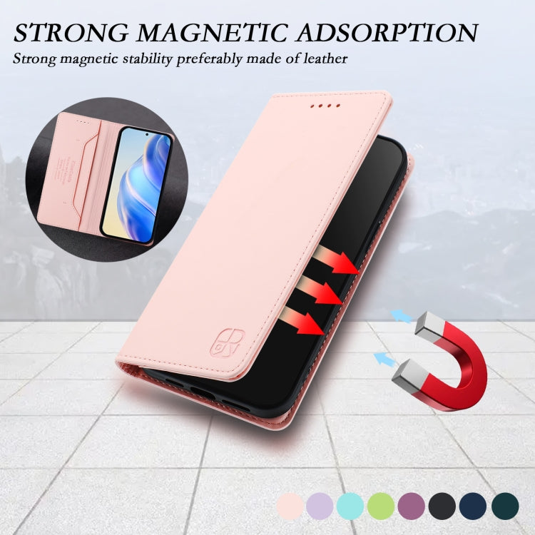 For Ulefone Note 16 Pro RC01 Dual-Folded Magnetic Suction RFID Leather Phone Case(Pink) - free shipping - PMC TechLife - Order now!