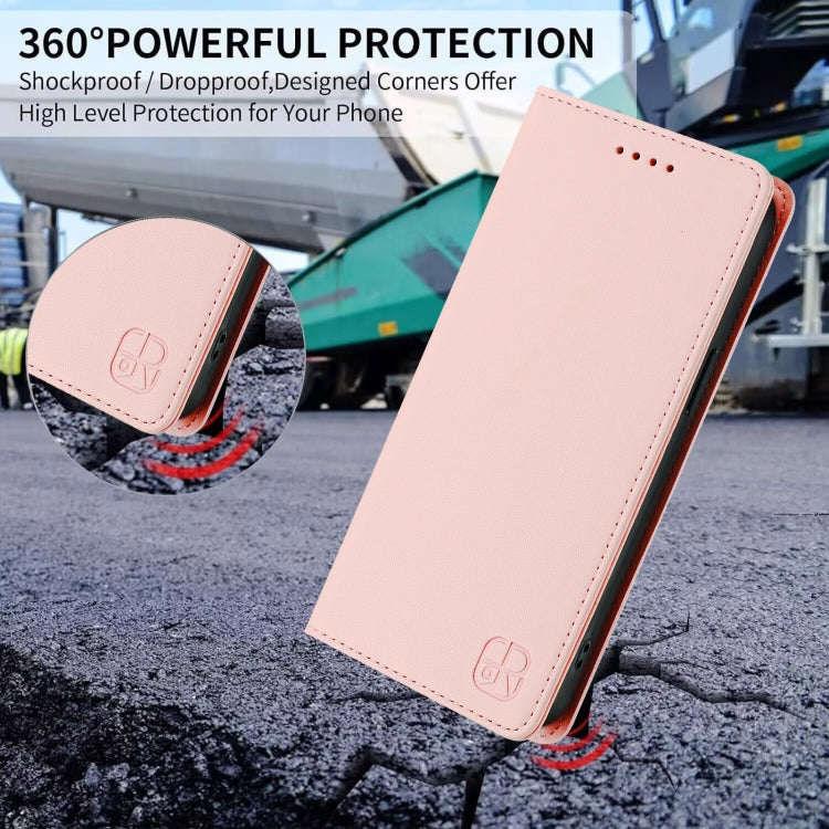 For Ulefone Note 16 Pro RC01 Dual-Folded Magnetic Suction RFID Leather Phone Case(Pink) - free shipping - PMC TechLife - Order now!