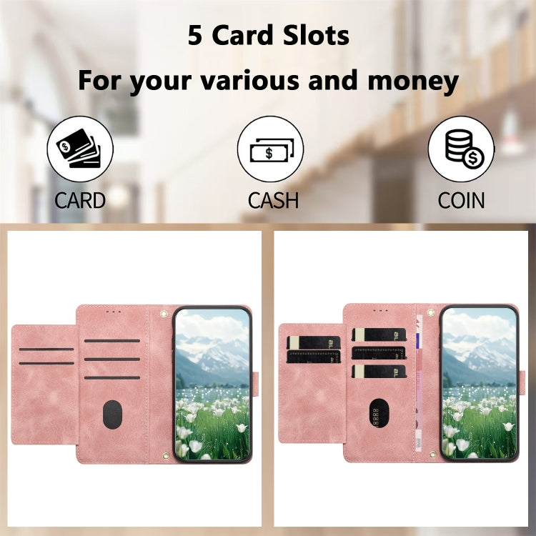 For Samsung Galaxy S25+ 5G Tulips Embossed Leather Phone Case with Lanyard(Pink) - free shipping - PMC Jewellery - Order now!