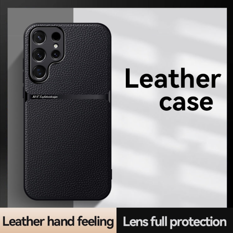 For Samsung Galaxy S25 Ultra 5G Litchi Leather Magnetic Full Coverage Shockproof Phone Case(Blue) - Galaxy S25 Ultra 5G Cases by PMC Jewellery | Online Shopping South Africa | PMC Jewellery | Buy Now Pay Later Mobicred