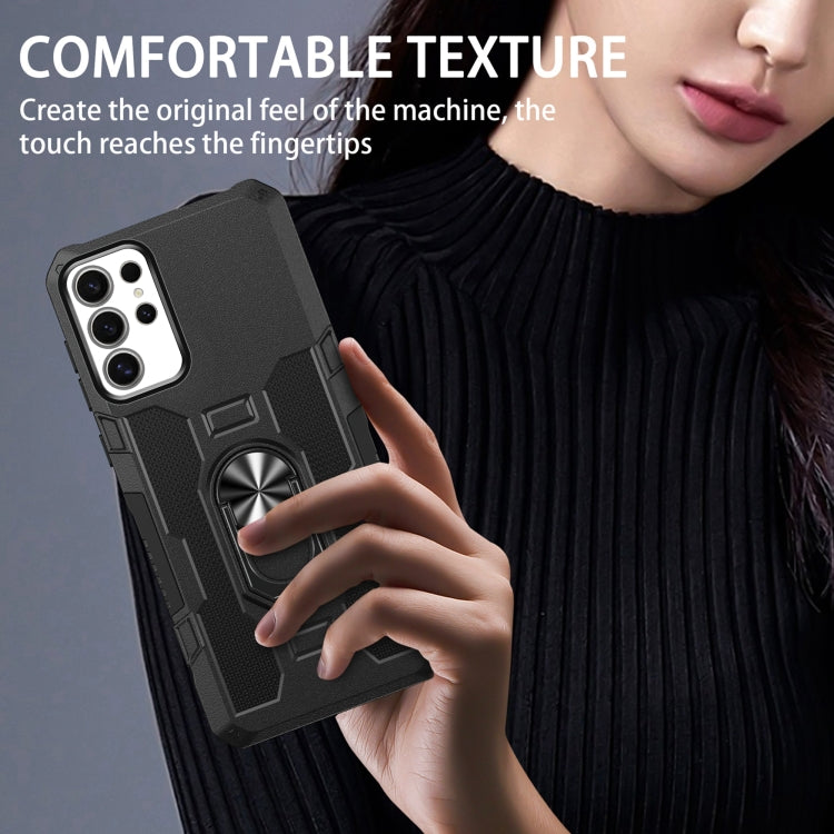 For Samsung Galaxy S25 Ultra 5G Ring Holder Armor Hybrid Phone Case(Black) - Galaxy S25 Ultra 5G Cases by PMC Jewellery | Online Shopping South Africa | PMC Jewellery | Buy Now Pay Later Mobicred