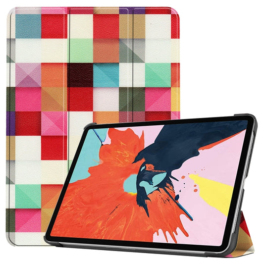 For iPad Air 11 2024 / 2022 / 2020 10.9 Colored Drawing Horizontal Flip Leather Case with Three-folding Holder & Sleep / Wake-up Function(Magic Cube) - iPad Air (2022) / (2020) 10.9 Cases by PMC Jewellery | Online Shopping South Africa | PMC Jewellery | Buy Now Pay Later Mobicred