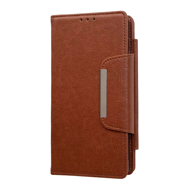 For Samsung Galaxy S25+ 5G Multifunctional 7-Card Wallet Leather Phone Case(Brown) - Galaxy S25+ 5G Cases by PMC Jewellery | Online Shopping South Africa | PMC Jewellery | Buy Now Pay Later Mobicred