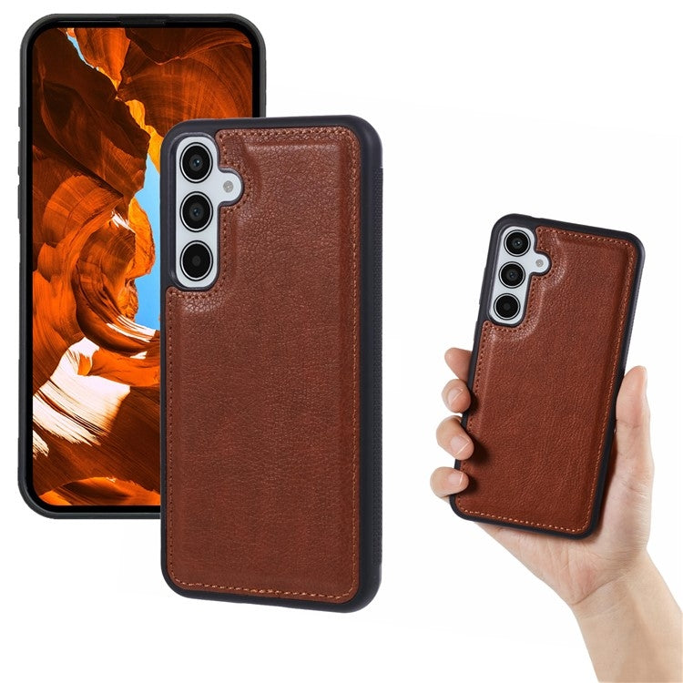 For Samsung Galaxy S25 5G Cowhide Texture Back Cover Phone Case(Brown) - Galaxy S25 5G Cases by PMC Jewellery | Online Shopping South Africa | PMC Jewellery | Buy Now Pay Later Mobicred