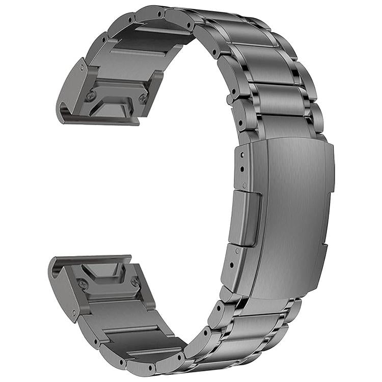 For Garmin 26mm Five-beads Titanium Alloy Push Buckle Metal Quick Release Watch Band(Grey) - free shipping - PMc TechLife - Order now!