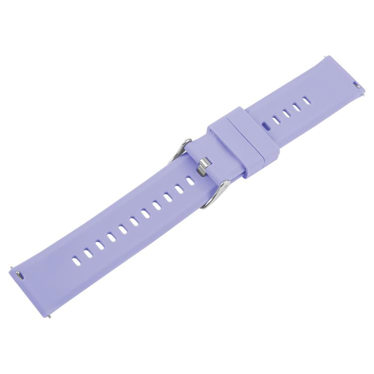 18mm Solid Color Steel Buckle Silicone Watch Band(Lavender Purple) - free shipping - PMc TechLife - Order now!