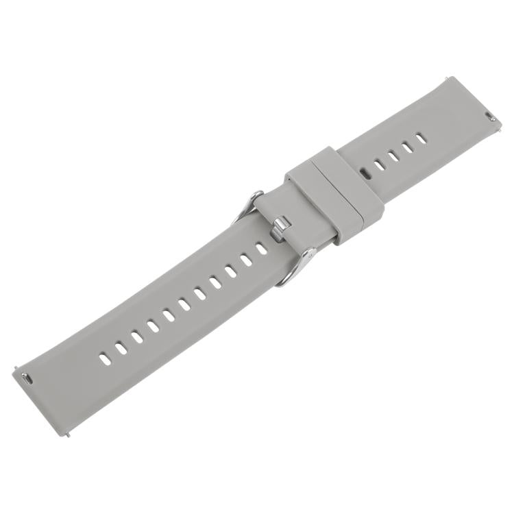 20mm Solid Color Steel Buckle Silicone Watch Band(Grey) - 20mm Bands by PMc TechLife | Online Shopping South Africa | PMc TechLife | Buy Now Pay Later Mobicred