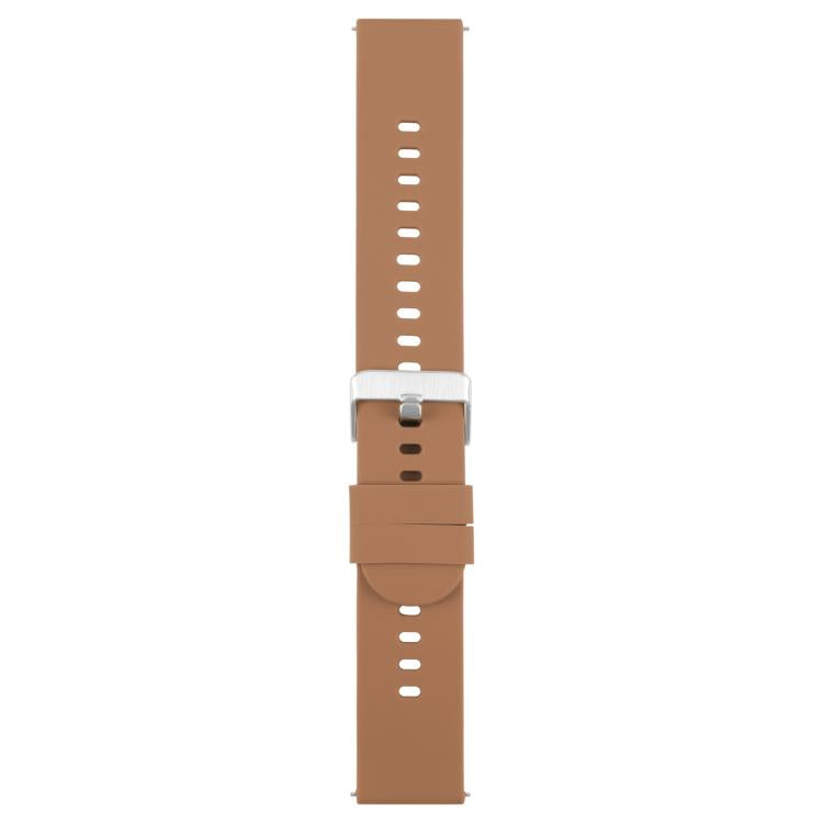 20mm Solid Color Steel Buckle Silicone Watch Band(Brown) - 20mm Bands by PMc TechLife | Online Shopping South Africa | PMc TechLife | Buy Now Pay Later Mobicred