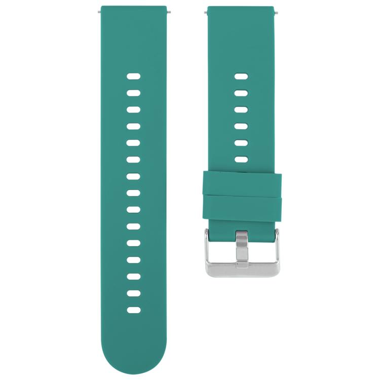 20mm Solid Color Steel Buckle Silicone Watch Band(Dark Green) - free shipping - PMc TechLife - Order now!