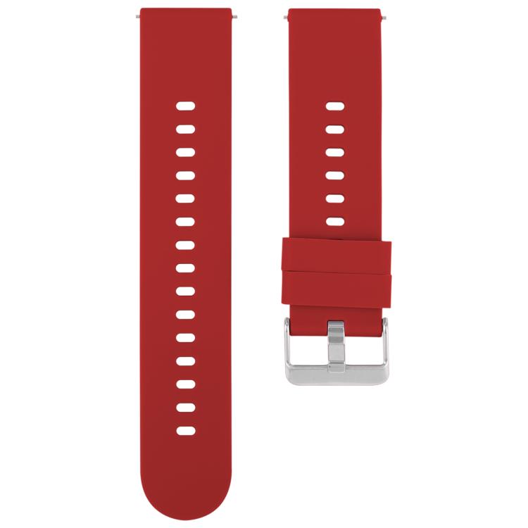 20mm Solid Color Steel Buckle Silicone Watch Band(Wine Red) - free shipping - PMc TechLife - Order now!