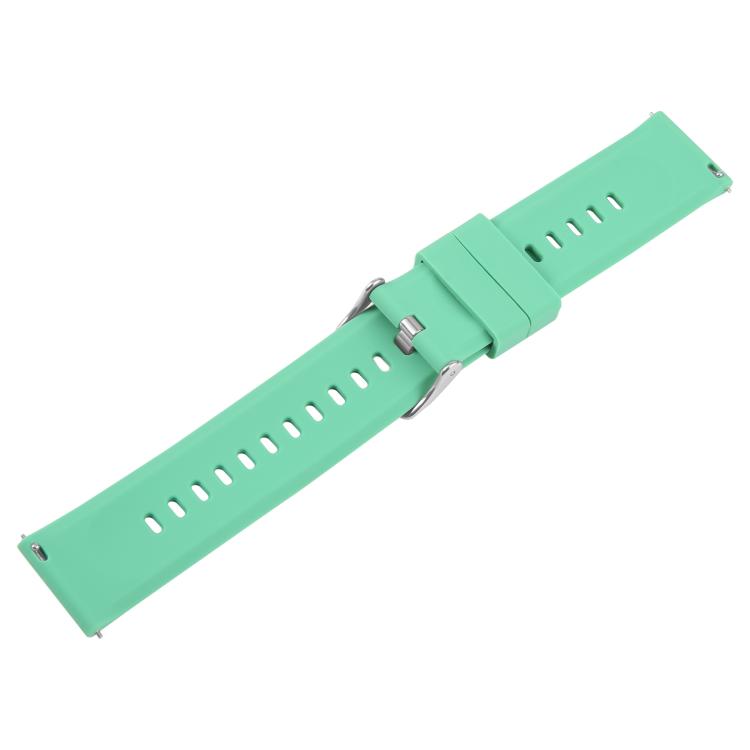 22mm Solid Color Steel Buckle Silicone Watch Band(Grass Green) - 22mm Bands by PMc TechLife | Online Shopping South Africa | PMc TechLife | Buy Now Pay Later Mobicred