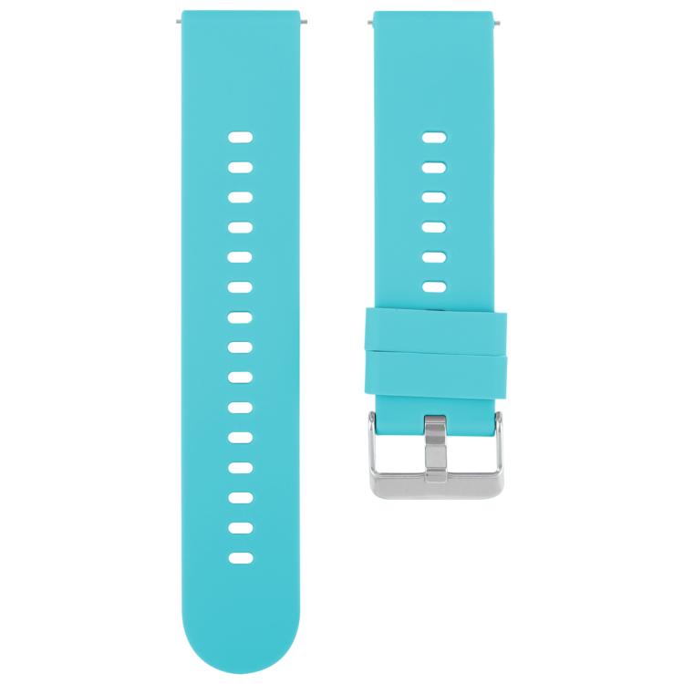 22mm Solid Color Steel Buckle Silicone Watch Band(Lake Blue) - free shipping - PMc TechLife - Order now!