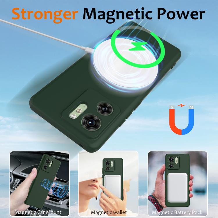 For Motorola Edge 40 Shockproof Silicone Magsafe Phone Case(Dark Green) - free shipping - PMC TechLife - Order now!