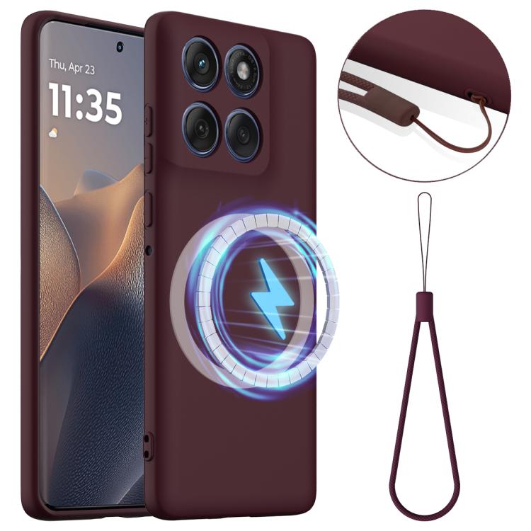 For Motorola Edge 60 Pro Shockproof Silicone Magsafe Phone Case(Plum Color) - free shipping - PMC TechLife - Order now!