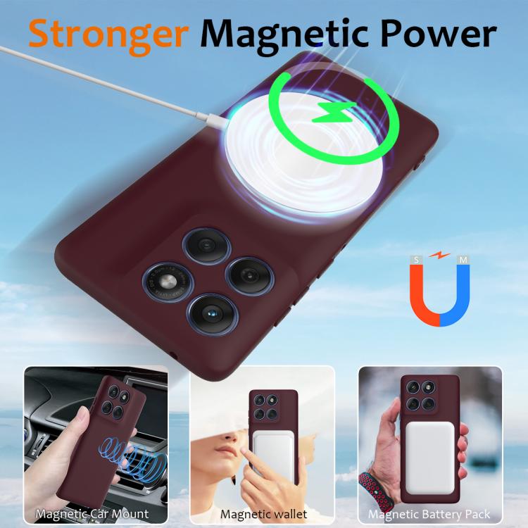 For Motorola Edge 60 Pro Shockproof Silicone Magsafe Phone Case(Plum Color) - free shipping - PMC TechLife - Order now!