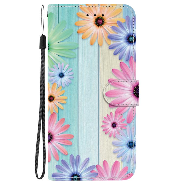 For iPhone 16e Crystal Texture Colored Drawing Leather Phone Case(Sunflowers) - iPhone 16e Cases by PMC TechLife | Online Shopping South Africa | PMC TechLife | Buy Now Pay Later Mobicred