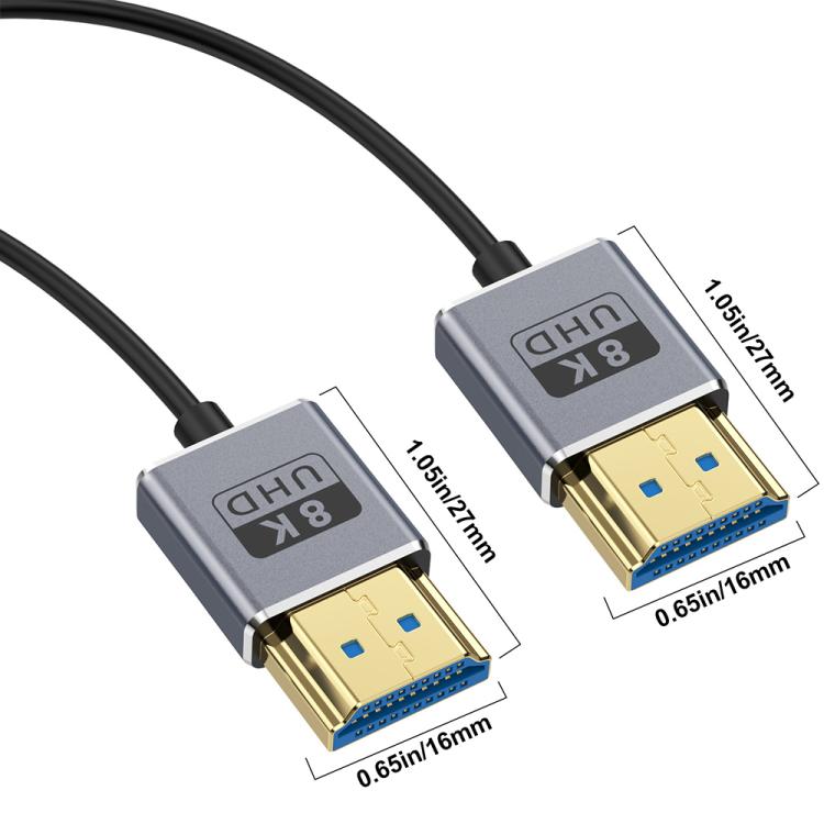0.7m Coiled Coaxial 8K 48Gbps HDMI 2.1 Cable, Port:Straight to Straight - Cable by PMC TechLife | Online Shopping South Africa | PMC TechLife | Buy Now Pay Later Mobicred