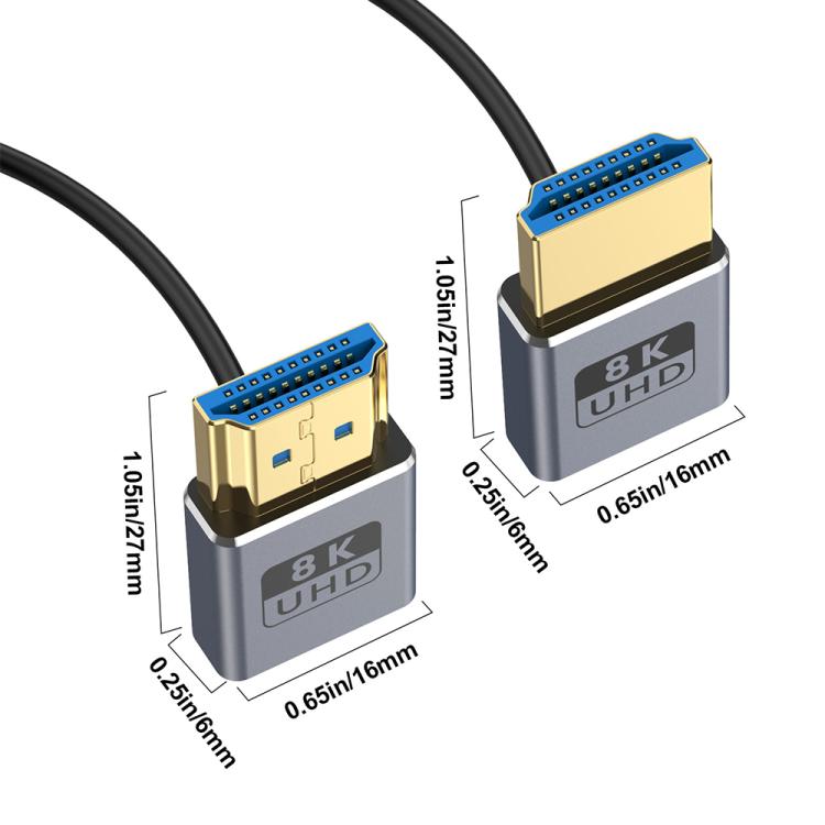 0.7m Coiled Coaxial 8K 48Gbps HDMI 2.1 Cable, Port:Up to Down Elbow - Cable by PMC TechLife | Online Shopping South Africa | PMC TechLife | Buy Now Pay Later Mobicred
