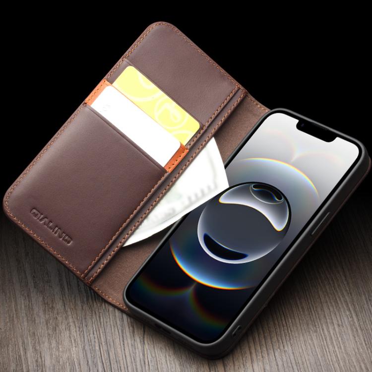 For iPhone 16e QIALINO Classic Gen2 Genuine Leather Phone Case(Brown) - free shipping - PMc TechLife - Order now!