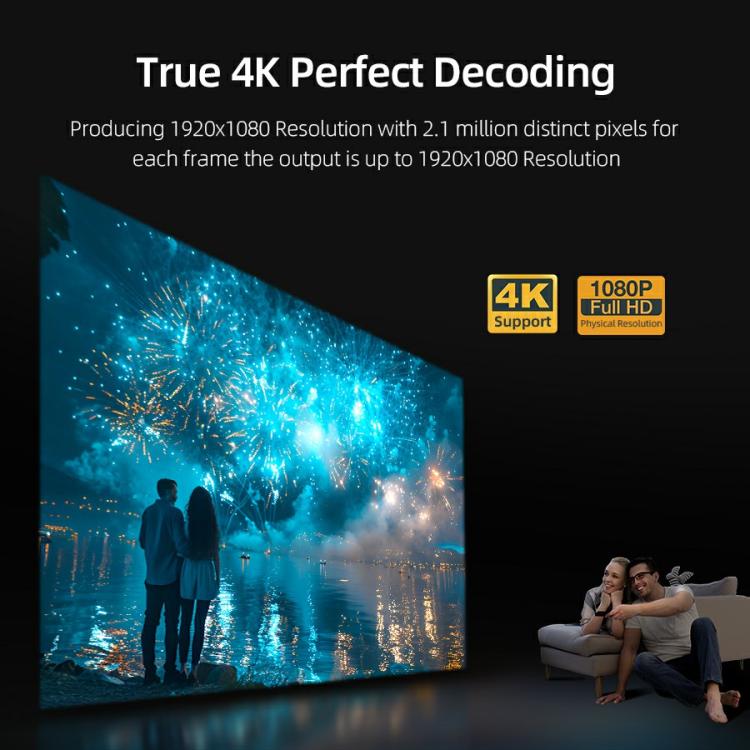 AUN U002 1920x1080P 970ANSI Android 12 Home Theater Smart Projector, UK Plug(Dark Grey) - LED Projector by AUN | Online Shopping South Africa | PMc TechLife | Buy Now Pay Later Mobicred