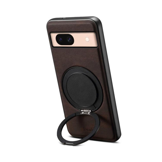 For Google Pixel 8a Denior A14 Skin Feel Rotating Holder MagSafe Phone Case(Brown) - Google Cases by Denior | Online Shopping South Africa | PMC Jewellery | Buy Now Pay Later Mobicred