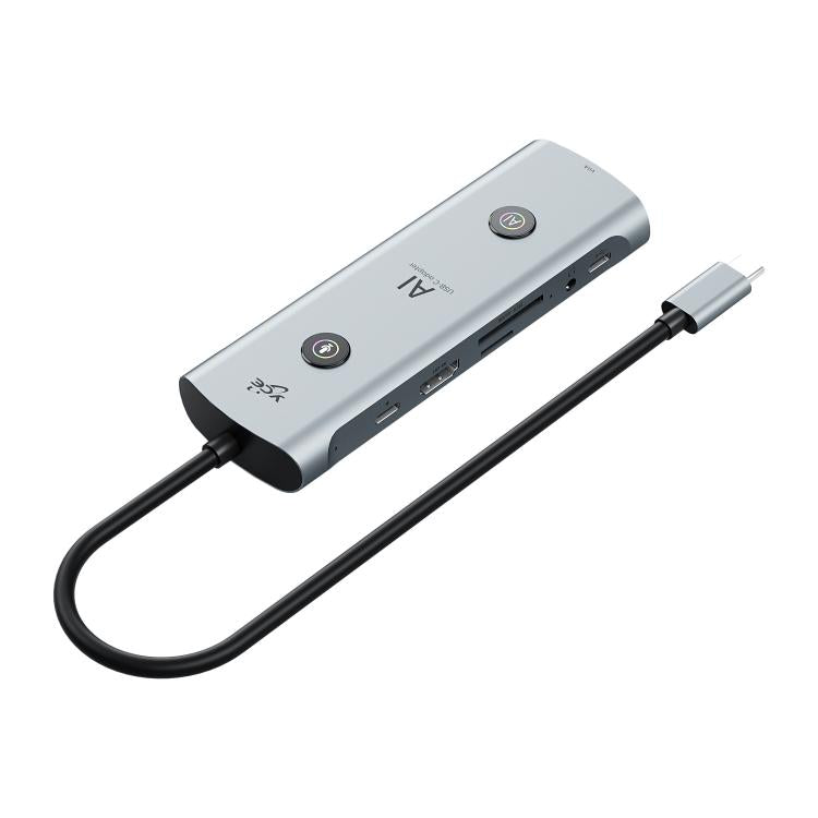 YCE V261C 13 in 1 USB-C / Type-C HUB Adapter AI Docking Station(Grey) - USB HUB by PMC TechLife | Online Shopping South Africa | PMC TechLife | Buy Now Pay Later Mobicred