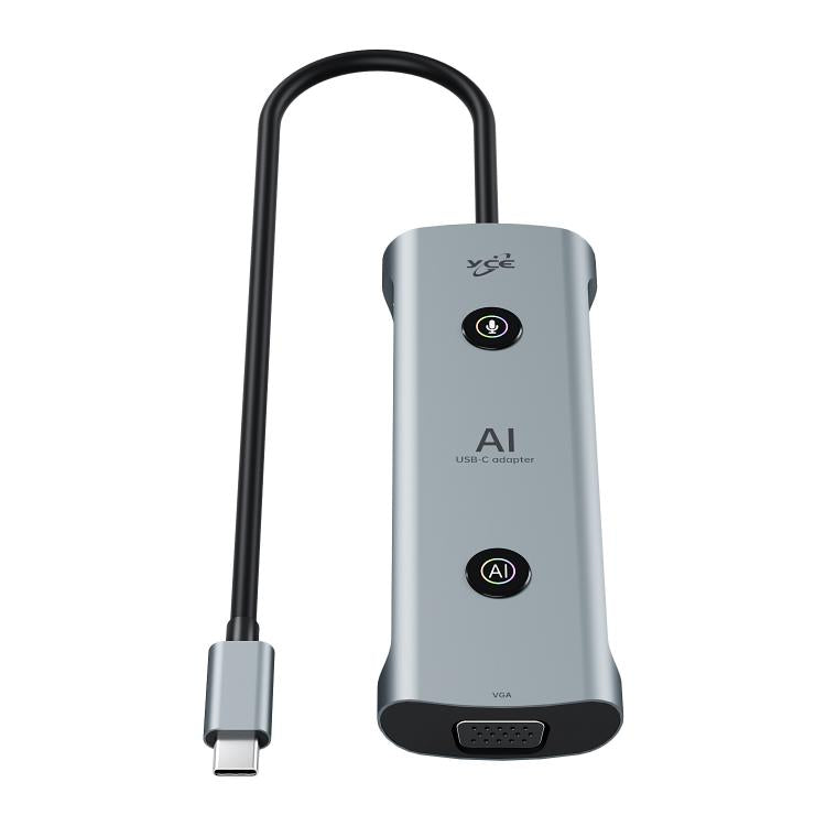 YCE V261C 13 in 1 USB-C / Type-C HUB Adapter AI Docking Station(Grey) - USB HUB by PMC TechLife | Online Shopping South Africa | PMC TechLife | Buy Now Pay Later Mobicred