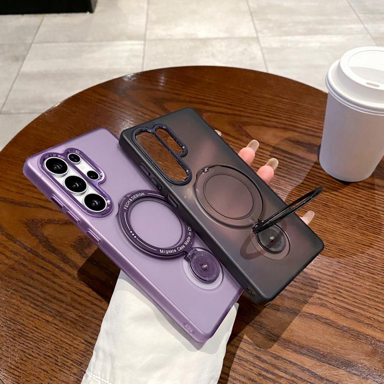 For Samsung Galaxy S25+ 5G Rotation Holder MagSafe Phone Case(Purple) - Galaxy S25+ 5G Cases by PMC Jewellery | Online Shopping South Africa | PMC Jewellery | Buy Now Pay Later Mobicred