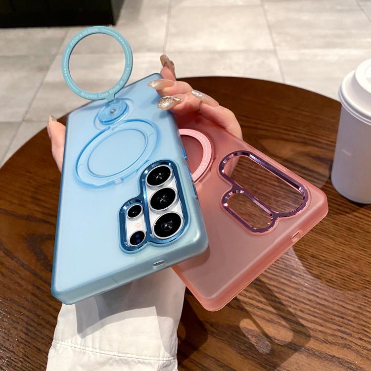 For Samsung Galaxy S25+ 5G Rotation Holder MagSafe Phone Case(Purple) - Galaxy S25+ 5G Cases by PMC Jewellery | Online Shopping South Africa | PMC Jewellery | Buy Now Pay Later Mobicred