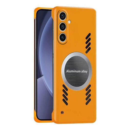 For Samsung Galaxy S25+ 5G All-inclusive Lens Frameless Graphene Cooling Phone Case(Orange) - Galaxy S25+ 5G Cases by PMC Jewellery | Online Shopping South Africa | PMC Jewellery | Buy Now Pay Later Mobicred