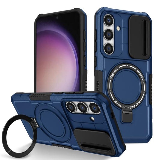 For Samsung Galaxy S25 5G Sliding Camshield MagSafe Holder TPU Hybrid PC Phone Case(Royal Blue) - Galaxy S25 5G Cases by PMC Jewellery | Online Shopping South Africa | PMC Jewellery | Buy Now Pay Later Mobicred