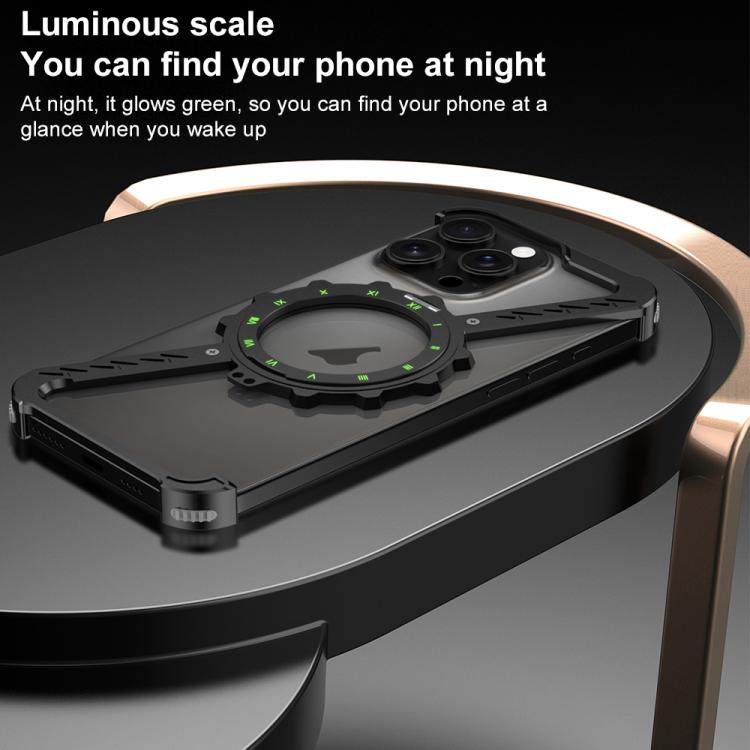 For iPhone 14 Pro Max Z-shaped Frameless Metal 360 Holder MagSafe Phone Case(Black) - iPhone 14 Pro Max Cases by PMc TechLife | Online Shopping South Africa | PMc TechLife | Buy Now Pay Later Mobicred