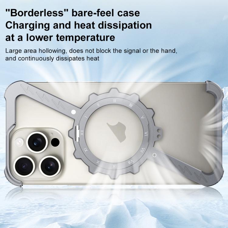 For iPhone 13 Z-shaped Frameless Metal 360 Holder MagSafe Phone Case(Space Grey) - iPhone 13 Cases by PMc TechLife | Online Shopping South Africa | PMc TechLife | Buy Now Pay Later Mobicred
