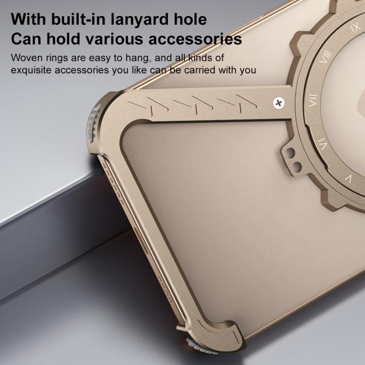 For iPhone 13 Z-shaped Frameless Metal 360 Holder MagSafe Phone Case(Space Grey) - iPhone 13 Cases by PMc TechLife | Online Shopping South Africa | PMc TechLife | Buy Now Pay Later Mobicred