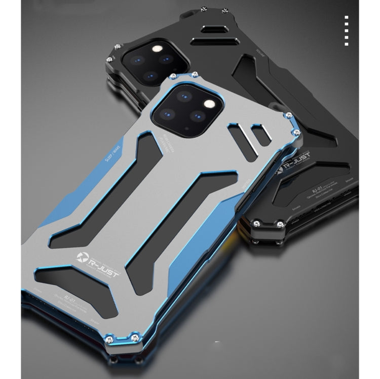 For iPhone 12 Pro Max R-JUST Shockproof Armor Metal Protective Case(Blue) - iPhone 12 Pro Max Cases by R-JUST | Online Shopping South Africa | PMC TechLife | Buy Now Pay Later Mobicred