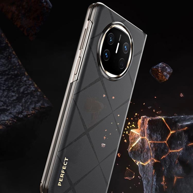 For Huawei Mate X5 Plain Leather Embossed MagSafe Magnetic Phone Leather Case(Coffee) - Huawei Cases by PMC TechLife | Online Shopping South Africa | PMC TechLife | Buy Now Pay Later Mobicred