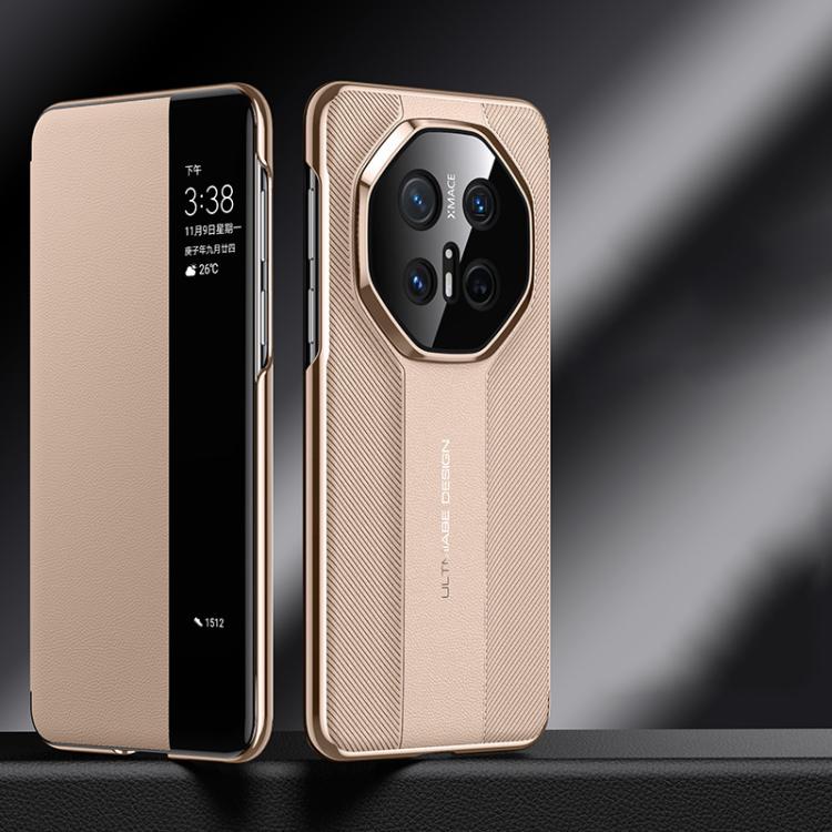 For Huawei Mate 70 Pro / 70 Pro+ Smart View Window Imitation Ultimate Design Phone Case(Gold) - Huawei Cases by PMC TechLife | Online Shopping South Africa | PMC TechLife | Buy Now Pay Later Mobicred