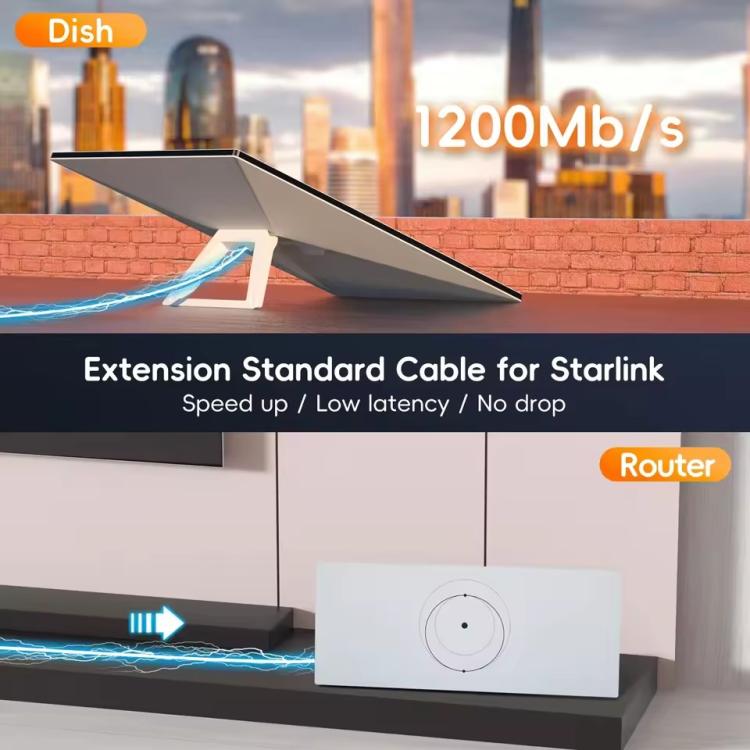 Onten SL301 Starlink Gen3 CAT6 1000Mbps Ethernet Connection Cable, Length:10m(Dark Grey) - Lan Cable and Tools by Onten | Online Shopping South Africa | PMC TechLife | Buy Now Pay Later Mobicred