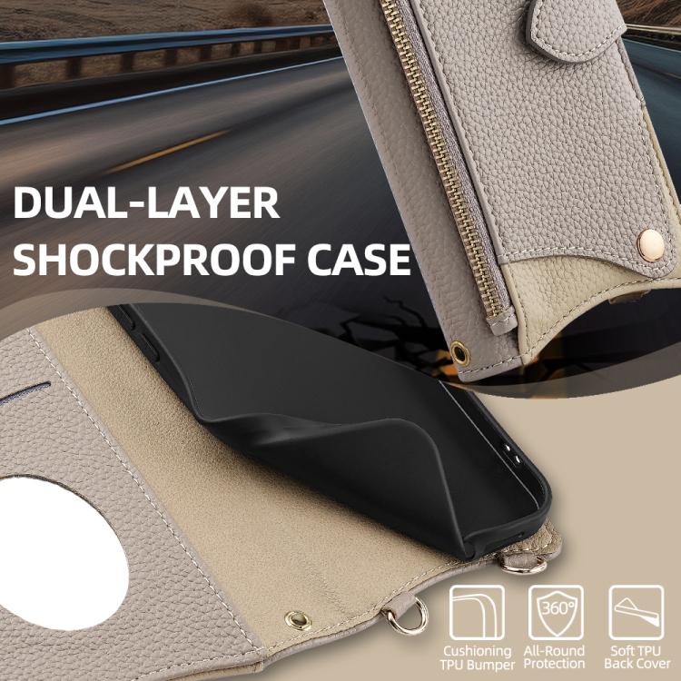For Sony Xperia 1 VI Crossbody Chain Fishtail Litchi Leather Phone Case(Grey) - Sony Cases by PMC TechLife | Online Shopping South Africa | PMC TechLife | Buy Now Pay Later Mobicred