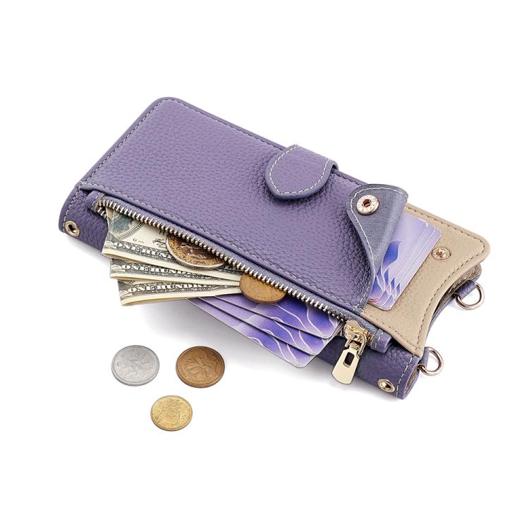 For Sharp Aquos wish4 Crossbody Chain Fishtail Litchi Leather Phone Case(Purple) - More Brand by PMC TechLife | Online Shopping South Africa | PMC TechLife | Buy Now Pay Later Mobicred
