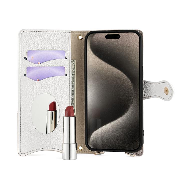 For Google Pixel 6a Crossbody Chain Fishtail Litchi Leather Phone Case(White) - Google Cases by PMC TechLife | Online Shopping South Africa | PMC TechLife | Buy Now Pay Later Mobicred