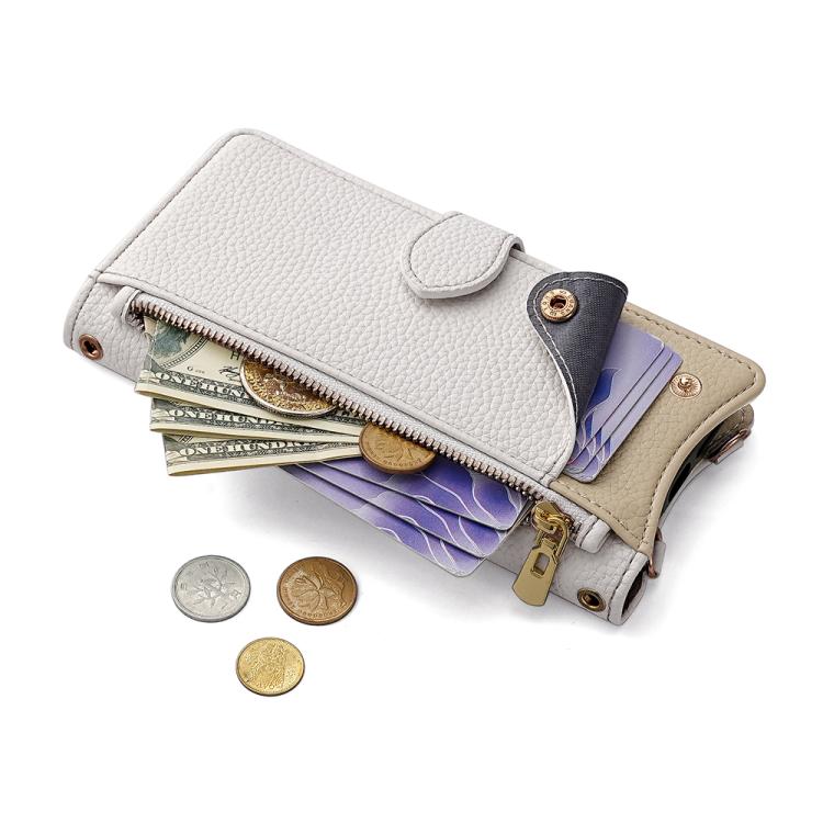 For Google Pixel 6a Crossbody Chain Fishtail Litchi Leather Phone Case(White) - Google Cases by PMC TechLife | Online Shopping South Africa | PMC TechLife | Buy Now Pay Later Mobicred