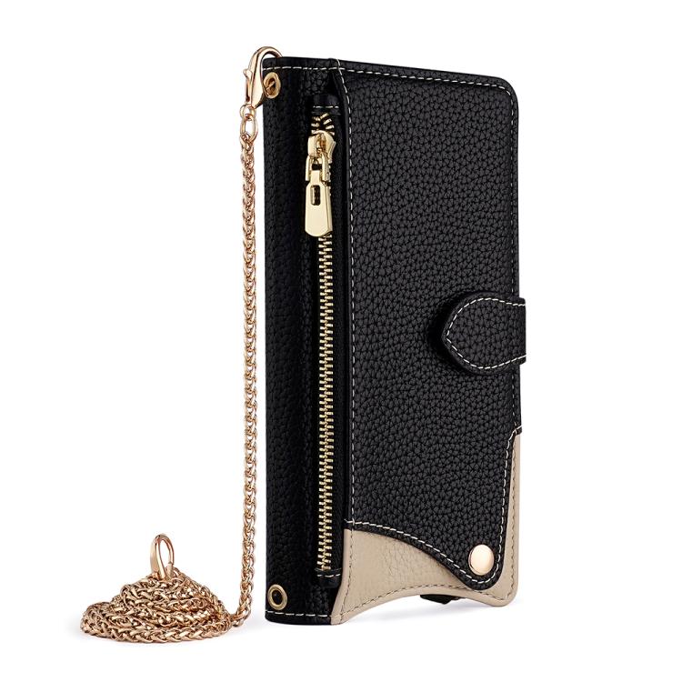 For Infinix Note 40 5G Crossbody Chain Fishtail Litchi Leather Phone Case(Black) - Infinix Cases by PMC TechLife | Online Shopping South Africa | PMC TechLife | Buy Now Pay Later Mobicred