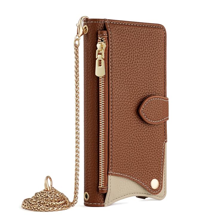 For Infinix Note 40 5G Crossbody Chain Fishtail Litchi Leather Phone Case(Brown) - Infinix Cases by PMC TechLife | Online Shopping South Africa | PMC TechLife | Buy Now Pay Later Mobicred