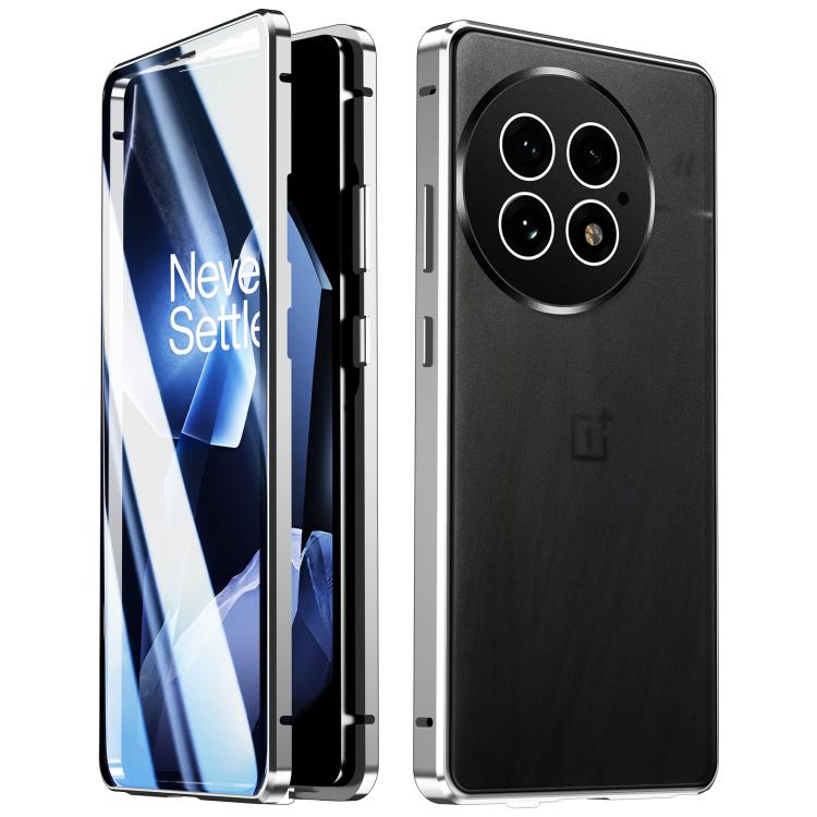 For OnePlus 13 Magnetic HD Tempered Glass Phone Case(Silver) - OnePlus Cases by PMC TechLife | Online Shopping South Africa | PMC TechLife | Buy Now Pay Later Mobicred
