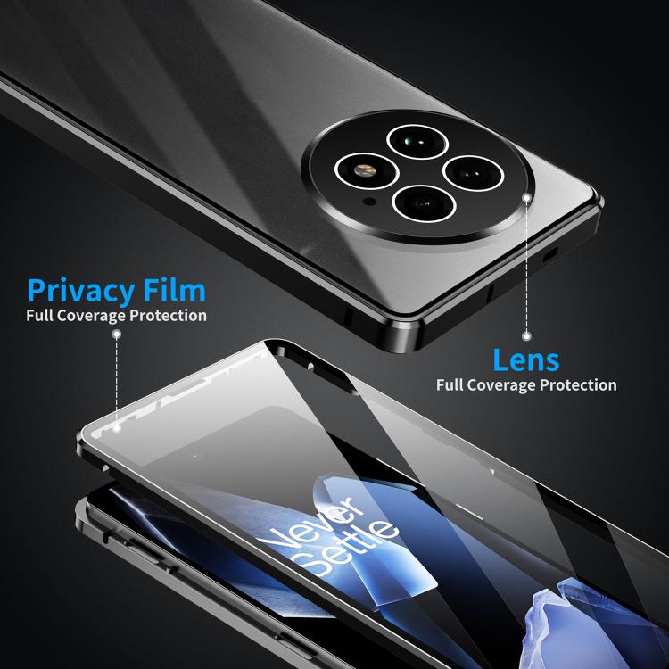 For OnePlus 13 Magnetic HD Tempered Glass Phone Case(Black) - free shipping - PMC TechLife - Order now!